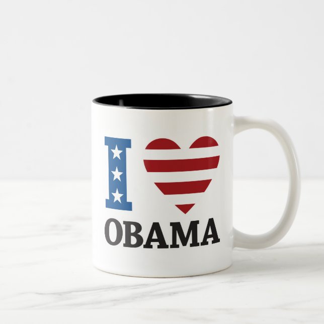 I Liebeobama-Tasse Zweifarbige Tasse (Rechts)