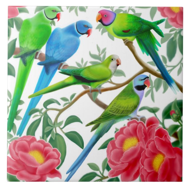 I Liebeparakeets-Fliese Fliese (Vorderseite)