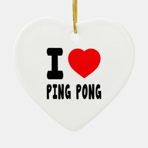I LiebePing Pong Keramik Ornament