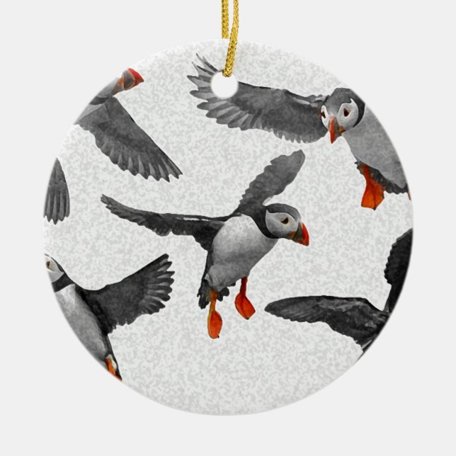 I LiebePuffins! Keramik Ornament (Vorne)