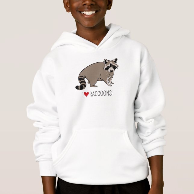 I LiebeRaccoons - CartoonRaccoon Hoodie (Vorderseite)