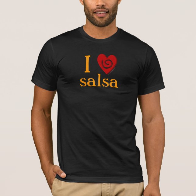 I Liebesalsa-Wirbels-Herz-Tanzen-T-Shirt T-Shirt (Vorderseite)