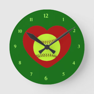 I Liebesoftball-Wand-Uhr Runde Wanduhr