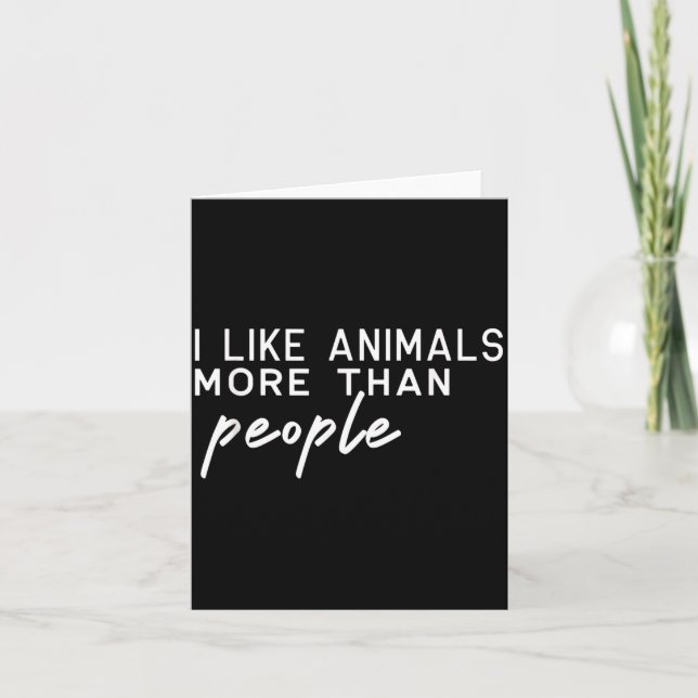 I Like Animals More Than People Funny Pet Lover Hu Karte (Vorderseite)