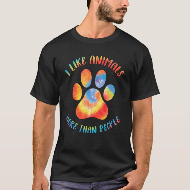 I Like Animals More Than People  Vegan Vegetarian  T-Shirt (Vorderseite)