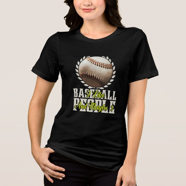 i like baseball and maybe 3 people Tri-Blend shirt (Vorderseite)