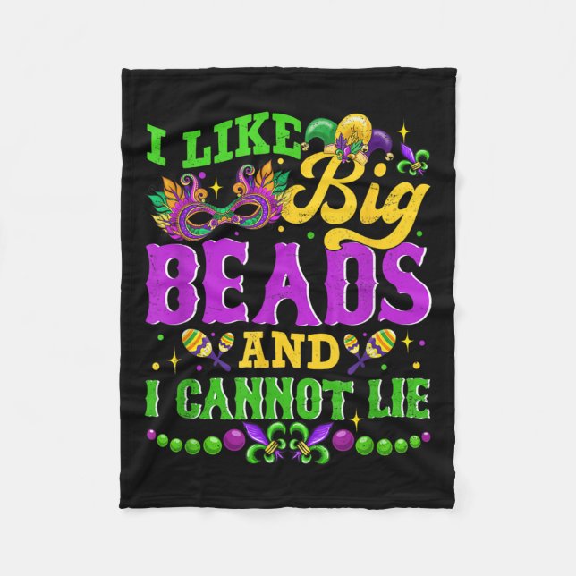 I Like Big Beads And I Cannot Lie, Mardi Gras Carn Fleecedecke (Vorderseite)