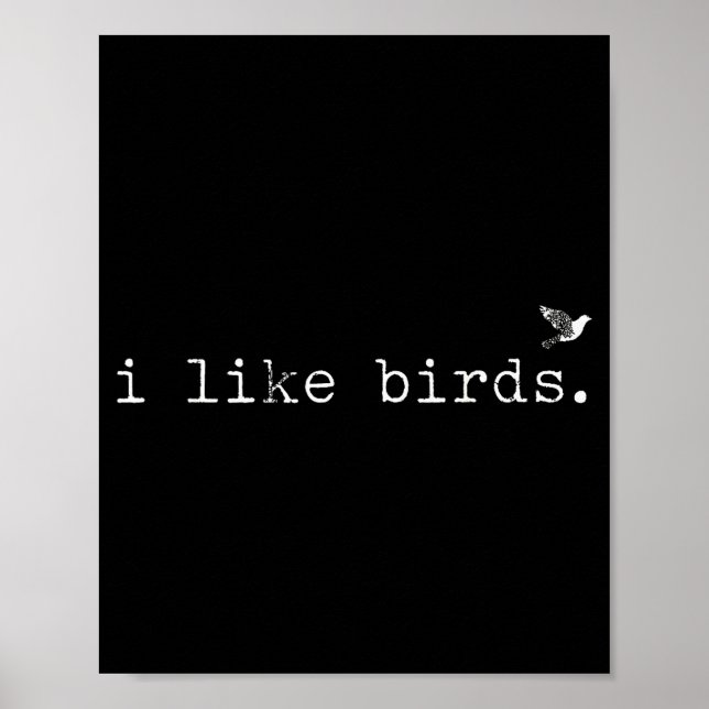 I Like Birds Funny Minimalist Birdwatching Introve Poster (Vorne)