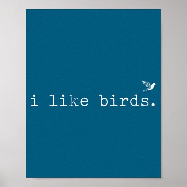 I Like Birds Funny Minimalist Birdwatching Introve Poster (Vorne)