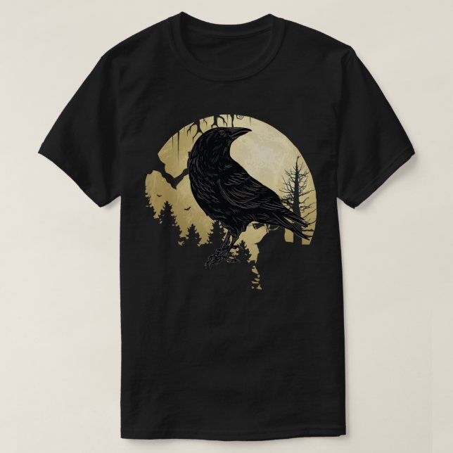 I like Birds Viking Crow Blackbird Raven Silhouett T-Shirt (Design vorne)