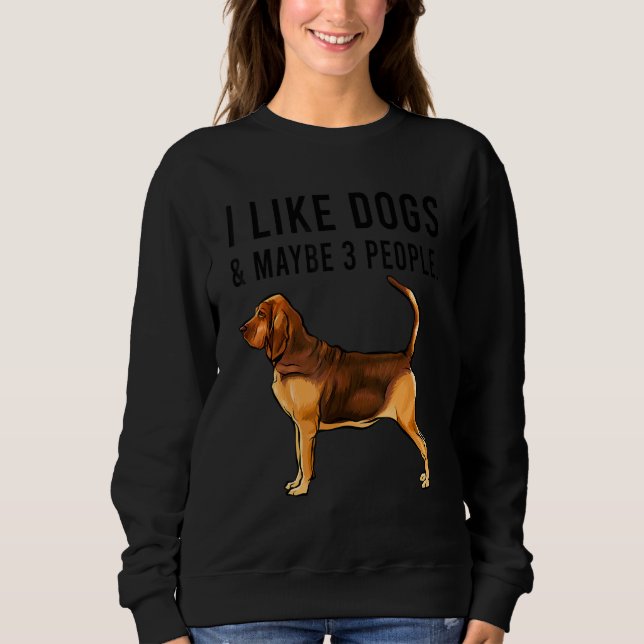 I Like Bloodhound Dogs And Maybe 3 People Sweatshirt (Vorderseite)