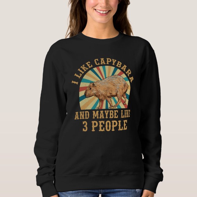 I Like Capybara and May Be Like 3 People Sweatshirt (Vorderseite)
