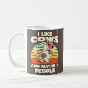 I Like Cows And Maybe 3 People Funny Farm Animal Kaffeetasse