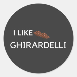 i like ghirardelli chocolate runder aufkleber