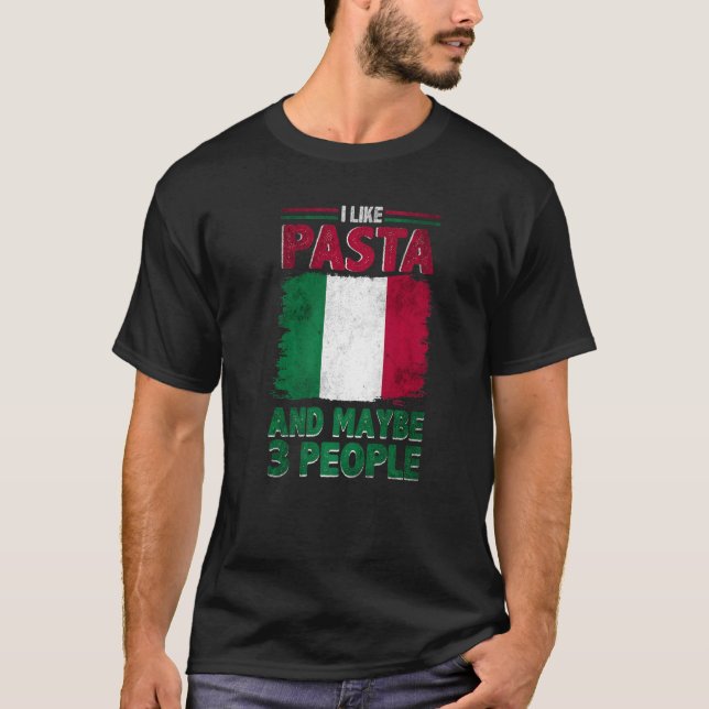 I like Pasta Italy Culture Italia Flag Pre T-Shirt (Vorderseite)