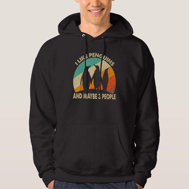 I Like Penguins And Maybe 3 People Hoodie (Vorderseite)