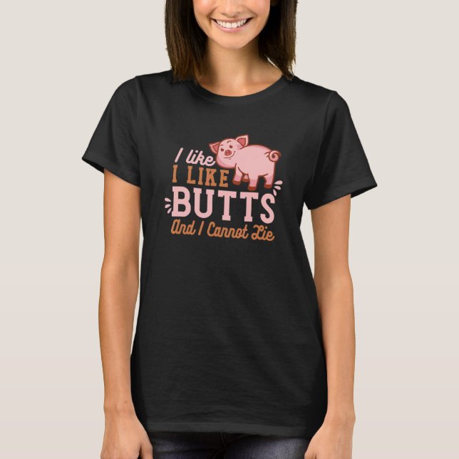 I like Pig Hinterns Grillen Grill Master Buttons T-Shirt (Vorderseite)