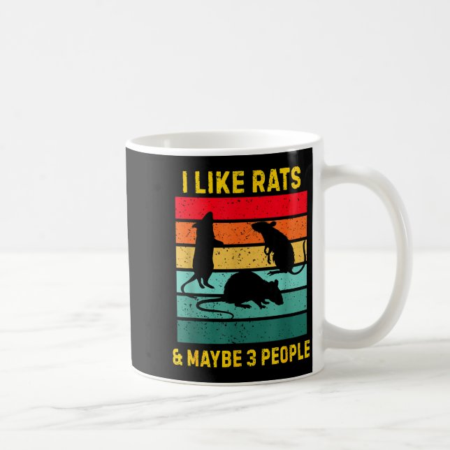 I Like Rats And Maybe 3 People Shirt Retro Rat Hum Kaffeetasse (Rechts)