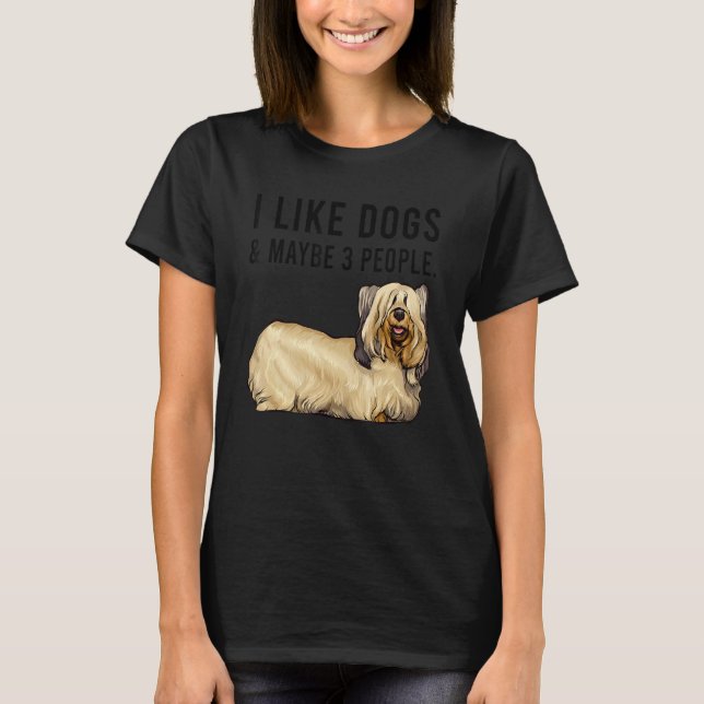 I Like Skye Terrier Dogs And Maybe 3 People T-Shirt (Vorderseite)