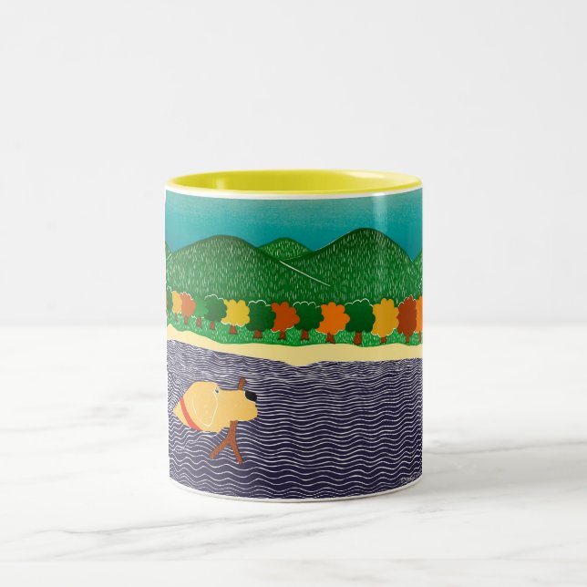 i like Sticks - Gelbe Tasse Stephen Huneck (Mittel)