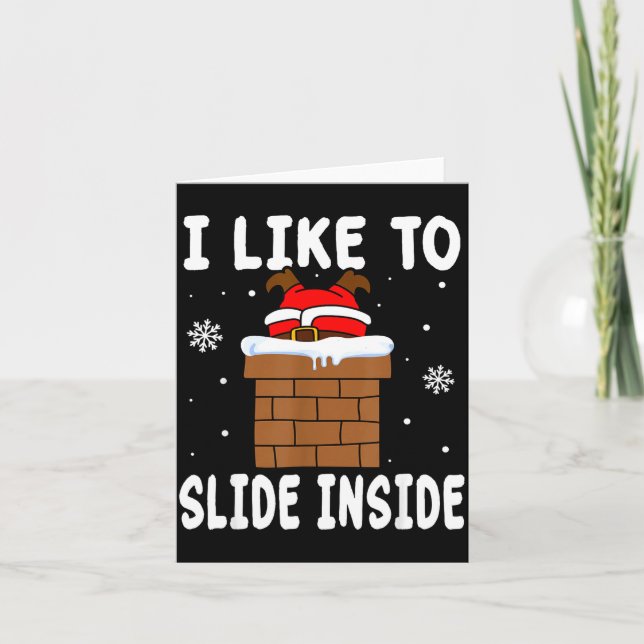 I Like To Slide Inside Funny Xmas Couple  Karte (Vorderseite)