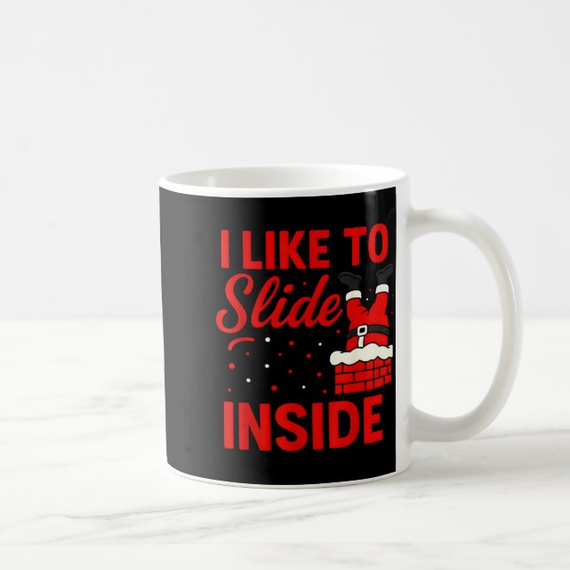 I Like To Slide Inside Funny Xmas Couple Matching  Kaffeetasse (Rechts)