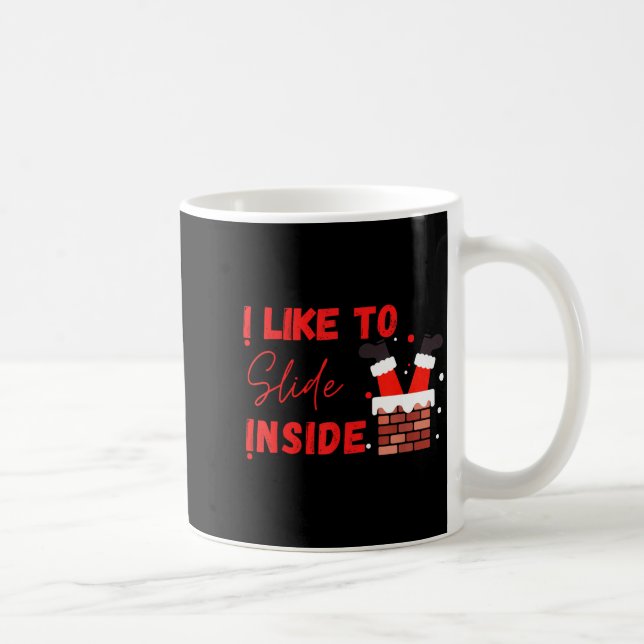 I Like To Slide Inside Funny Xmas Couple Matching  Kaffeetasse (Rechts)