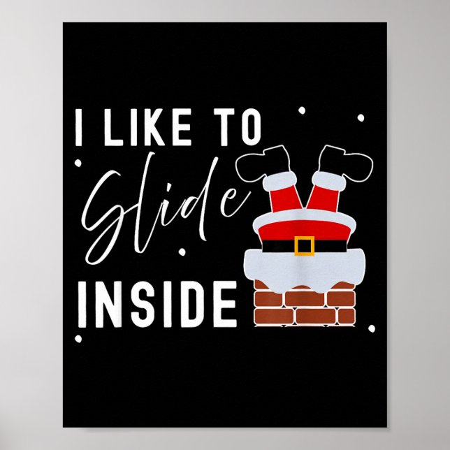 I Like To Slide Inside Funny Xmas Couple Unhinge P Poster (Vorne)