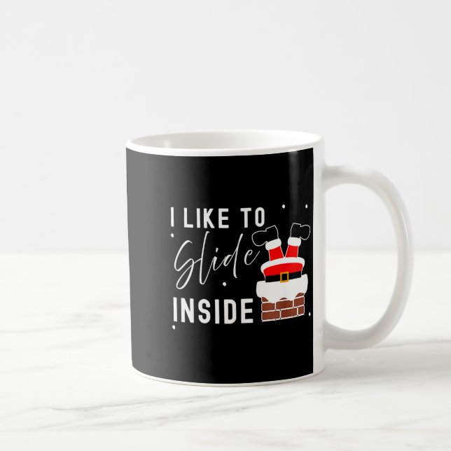 I Like To Slide Inside Ride On Top Xmas Couple Mat Kaffeetasse (Rechts)