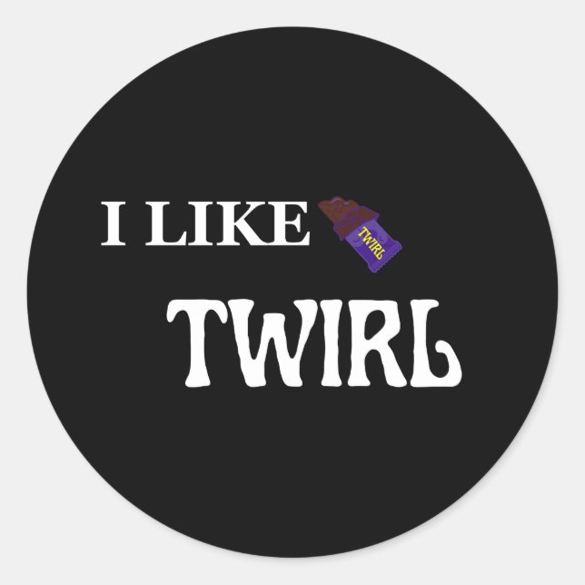 i like twirl runder aufkleber (Vorderseite)