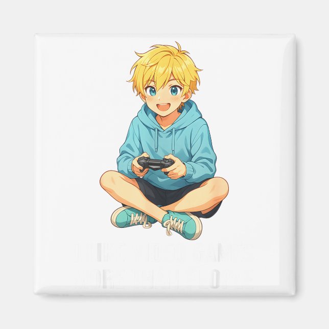 I Like Video Games More Than People Funny Gamer An Magnet (Vorne)