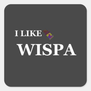 i like wispa quadratischer aufkleber