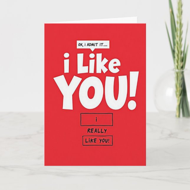 I Like You Love Confession Card Karte (Vorderseite)