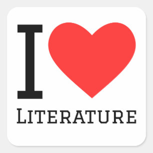 I Literatur der Liebe Quadratischer Aufkleber
