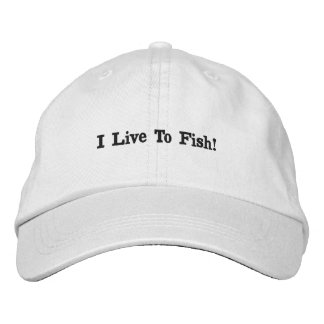 I Live To Fish Baseball Style Cap Bestickte Baseballkappe