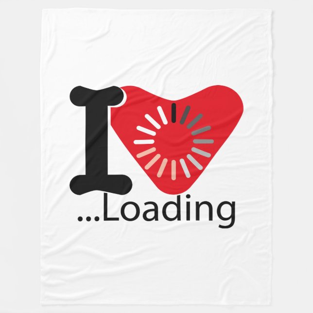 I LOADING HEART BY MASANSER PIXELAT FLEECEDECKE (Vorderseite)