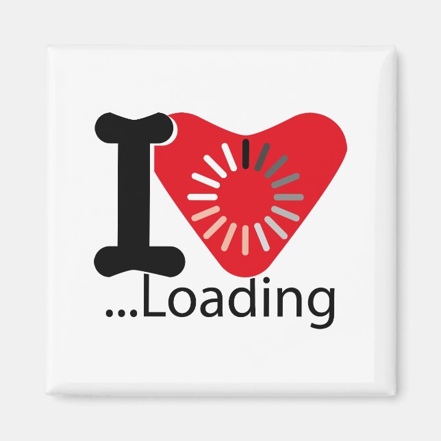 I LOADING HEART BY MASANSER PIXELAT MAGNET (Vorne)