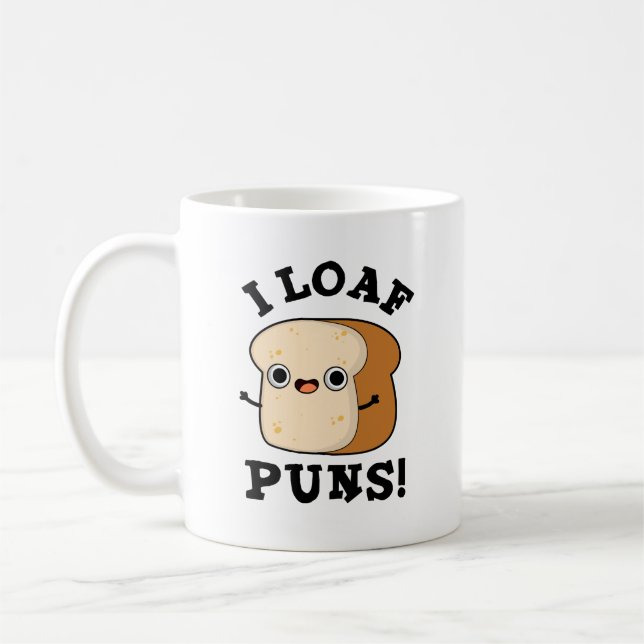 I Loaf Puns Funny Bread Pub Kaffeetasse (Links)