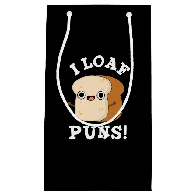 I Loaf Puns Funny Brot Puff Dark BG Kleine Geschenktüte (Vorderseite)