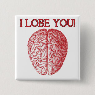 I Lobe You Geek Nerd Liebe Funny Button Abzeichen 