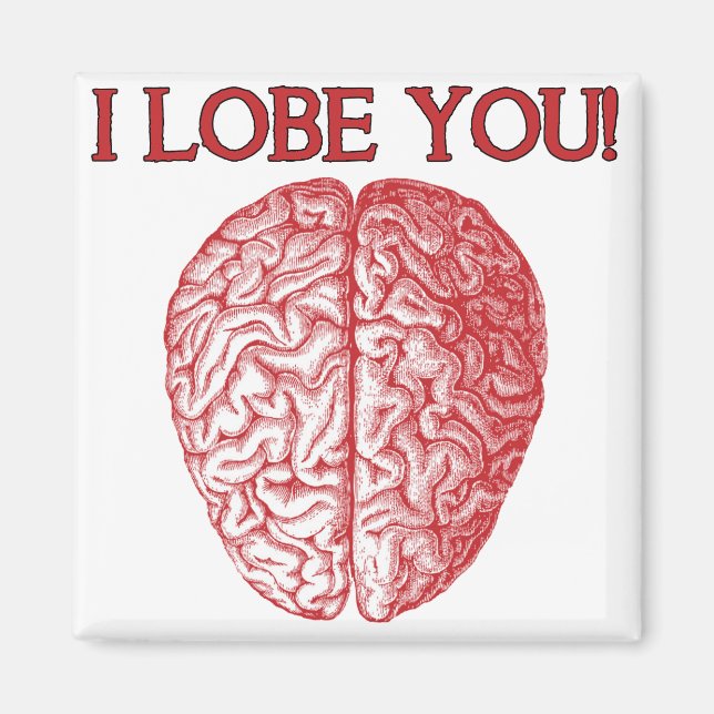 I Lobe You Nerd Geek Liebe Funny Kühlschrankmagnet Magnet (Vorne)