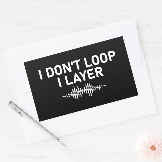 I Loop I Layer Minimal Music V2 Rechteckiger Aufkleber (Umschlag)