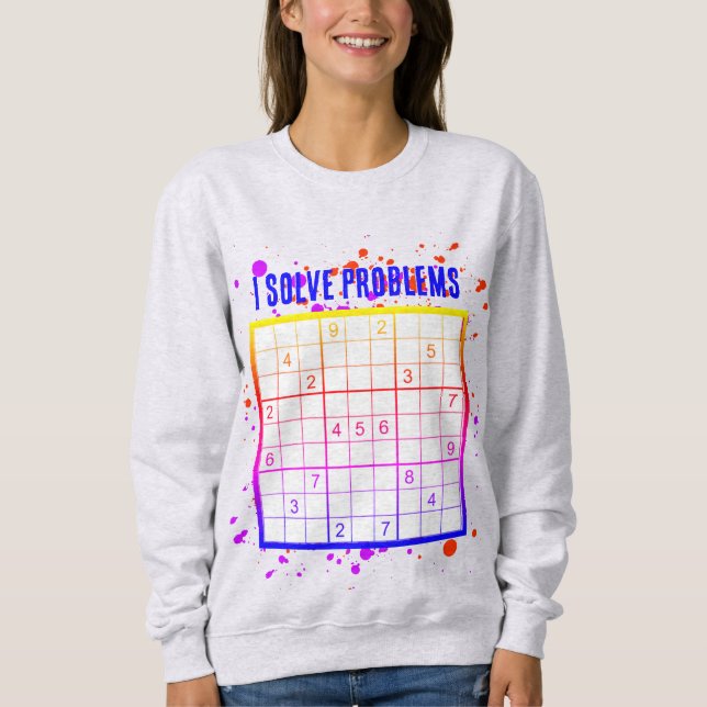 I Löse Probleme SUDOKU Sweatshirt (Vorderseite)