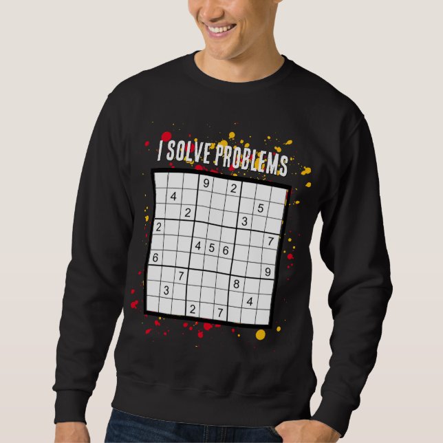I Löse Probleme SUDOKU Sweatshirt (Vorderseite)