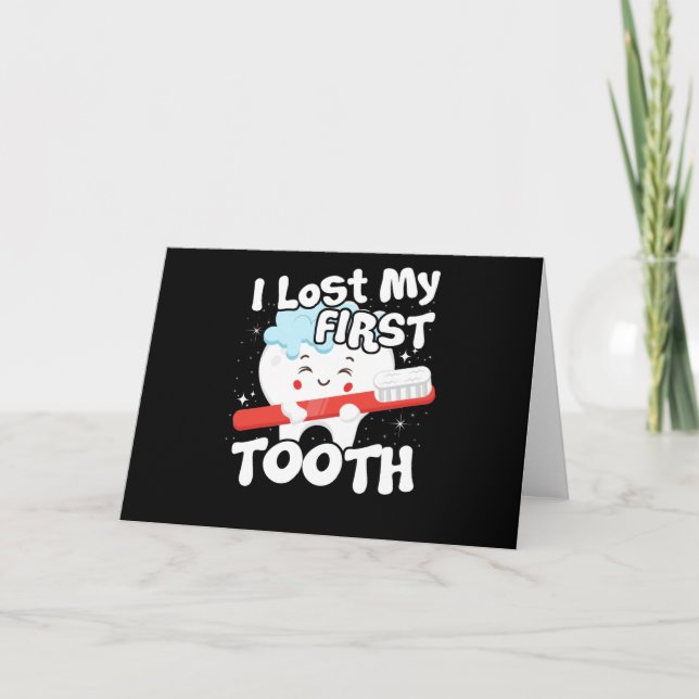 I Lost My First Tooth Cute Baby Tooth Out Gift Karte (Vorderseite)