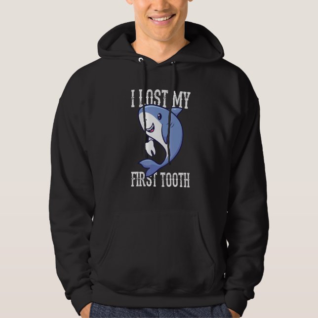 I Lost My First Tooth  Shark Boys Tooth Fairy Hoodie (Vorderseite)