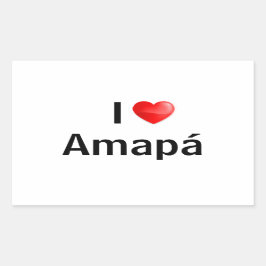 I love Amapá Rechteckiger Aufkleber