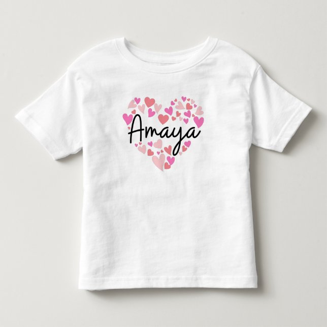 I love Amaya - hearts for Amaya Kleinkind T-shirt (Vorderseite)