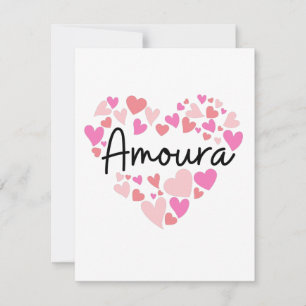 I love Amour a - hearts for Romantia Dankeskarte