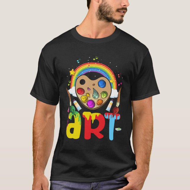 I Love Artist Painter Colorful Painting Rainbow T-Shirt (Vorderseite)